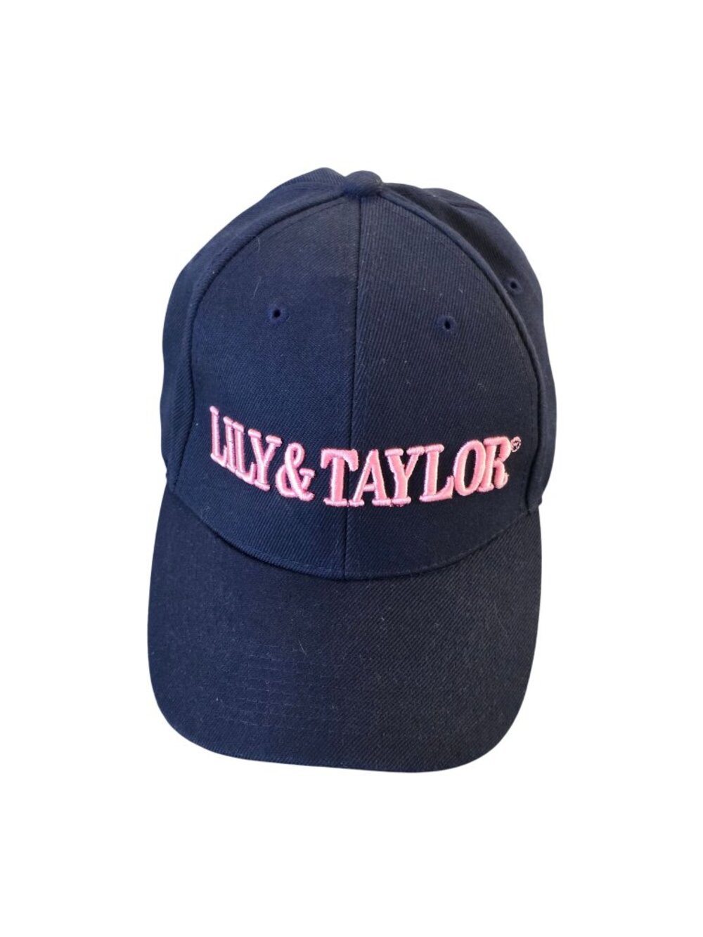 Lily & Taylor Navy Blue Pink Adjustable Baseball Cap